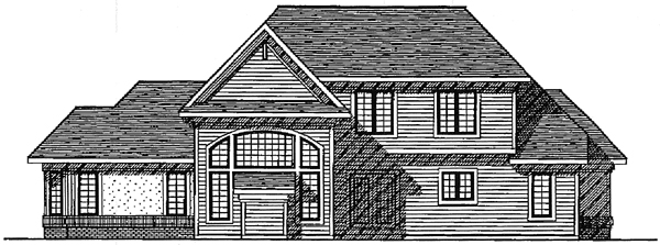 European Rear Elevation of Plan 99138