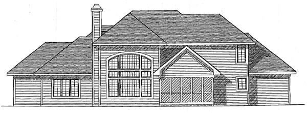 European Rear Elevation of Plan 99143