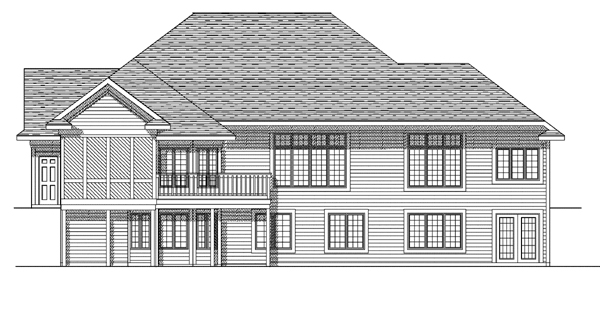 European Rear Elevation of Plan 99158