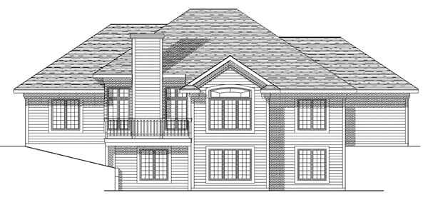 European Rear Elevation of Plan 99160