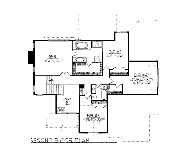 European Farmhouse Tudor Level Two of Plan 99165