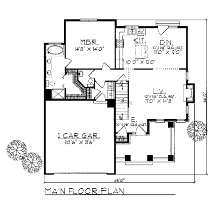 House Plan 99168 First Level Plan