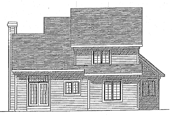 Country Rear Elevation of Plan 99168