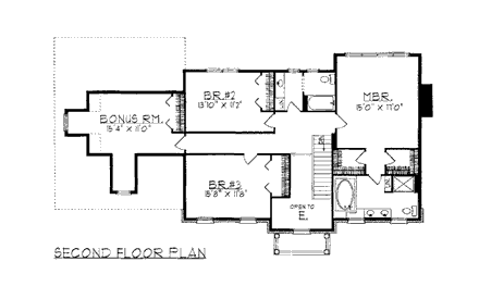 House Plan 99171 Second Level Plan