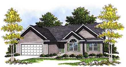 One-Story Ranch Elevation of Plan 99175