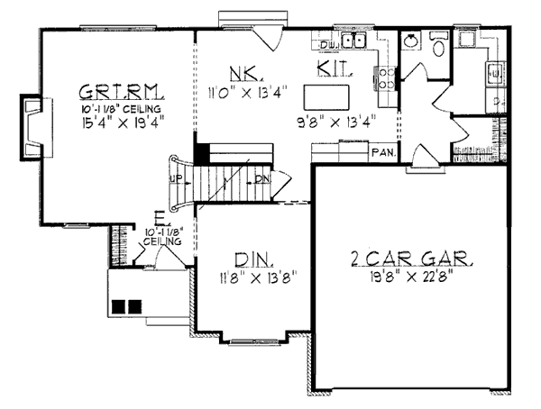 Bungalow Country Level One of Plan 99176