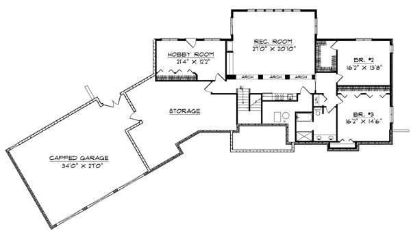 Ranch Lower Level of Plan 99178