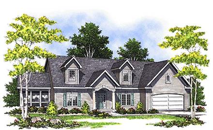 Cape Cod Country Elevation of Plan 99179