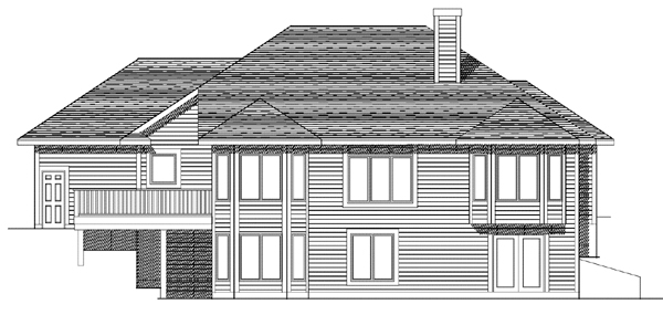 Country Farmhouse Rear Elevation of Plan 99184