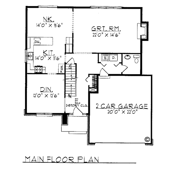 Bungalow Level One of Plan 99190