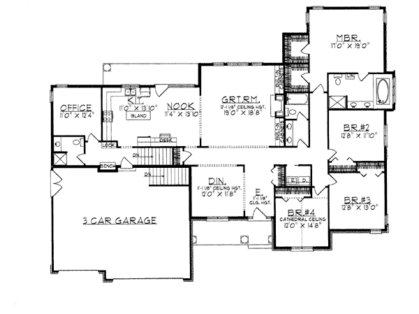 European One-Story Level One of Plan 99194