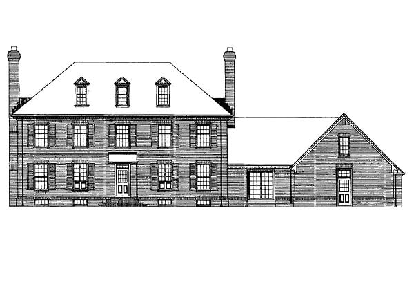 Colonial Rear Elevation of Plan 99203
