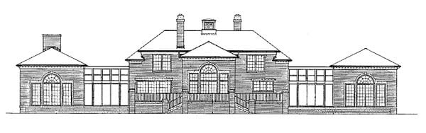 Colonial Rear Elevation of Plan 99204