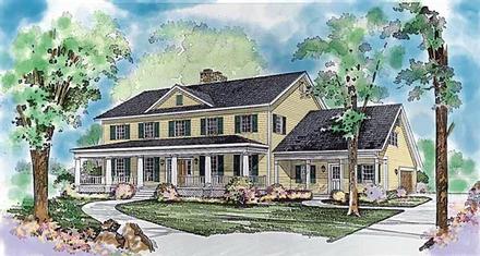 Colonial Country Elevation of Plan 99210