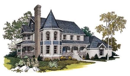 Farmhouse Victorian Elevation of Plan 99211