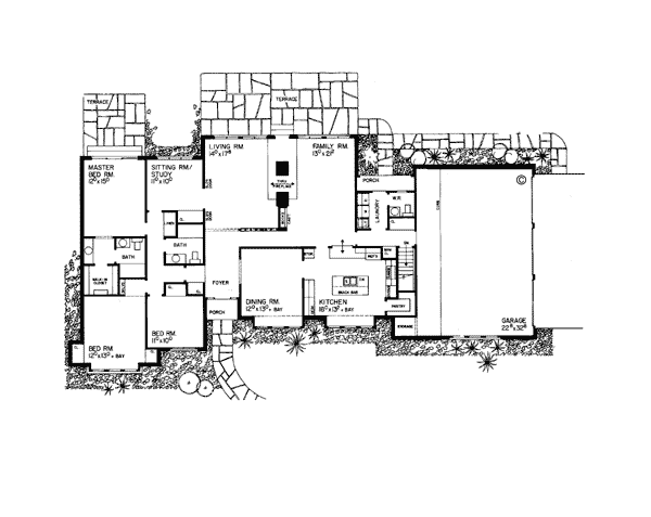 Bungalow Tudor Level One of Plan 99225