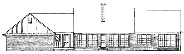 Bungalow Tudor Rear Elevation of Plan 99225