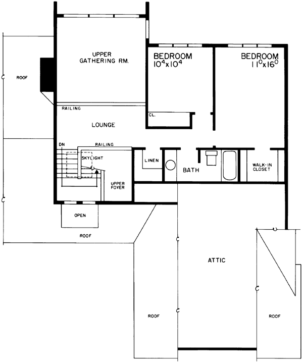 Bungalow Contemporary Level Two of Plan 99229