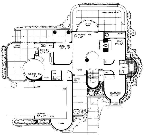 Contemporary Santa Fe Level One of Plan 99230