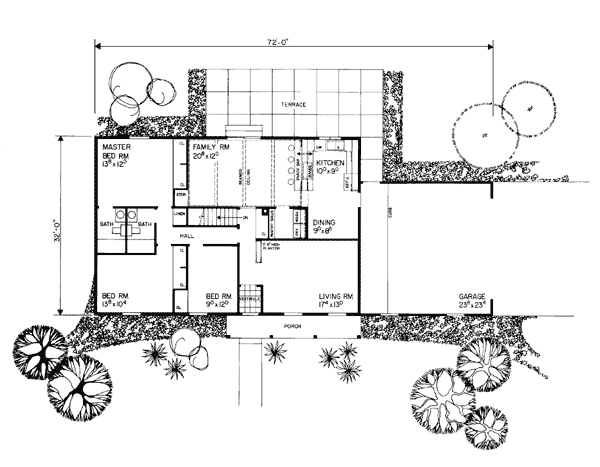 One-Story Ranch Level One of Plan 99233