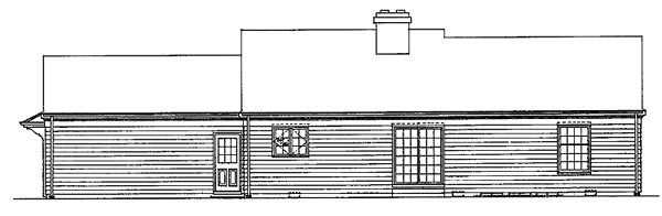 One-Story Ranch Rear Elevation of Plan 99233