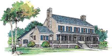 Colonial Country Elevation of Plan 99239