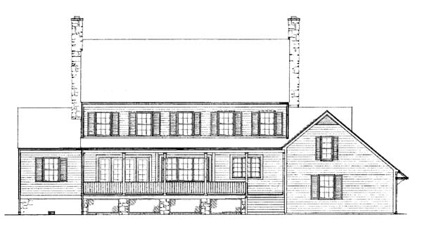 Colonial Country Rear Elevation of Plan 99239