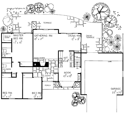 One-Story Ranch Level One of Plan 99241