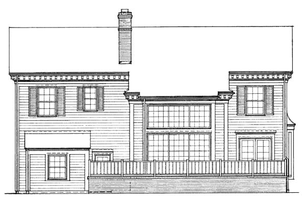Colonial Southern Rear Elevation of Plan 99245