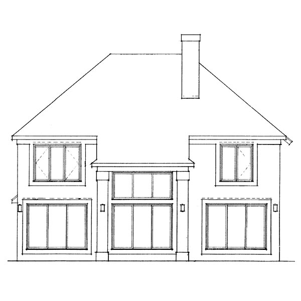 European Rear Elevation of Plan 99248