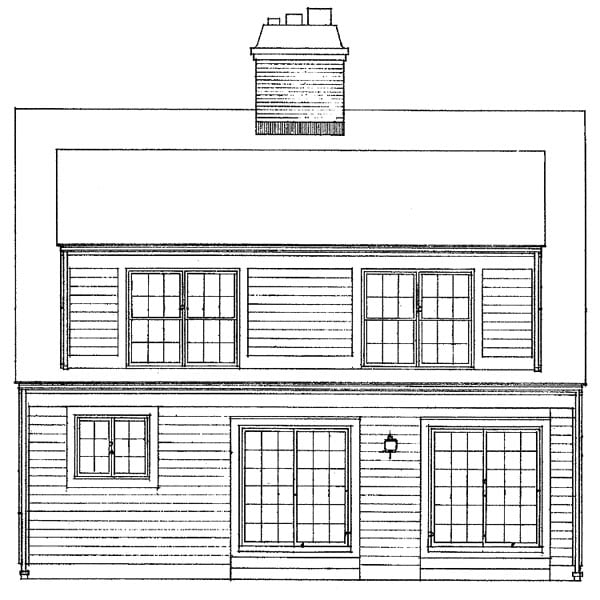 Cape Cod Country Rear Elevation of Plan 99249