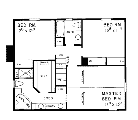 House Plan 99251 Second Level Plan