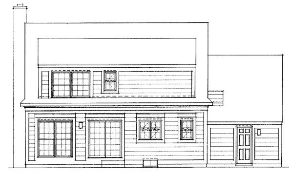 Country Rear Elevation of Plan 99253