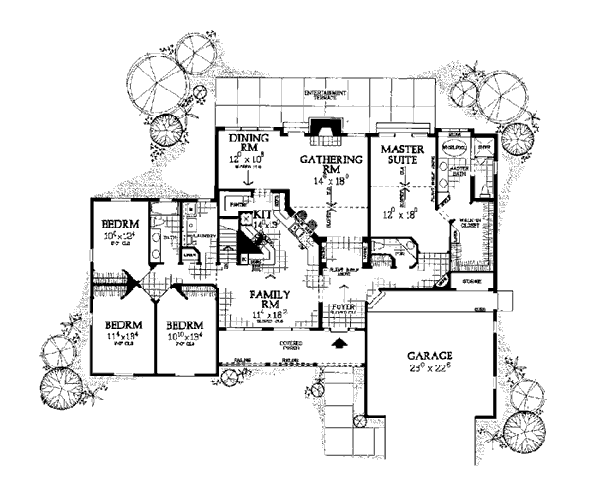 One-Story Ranch Level One of Plan 99267