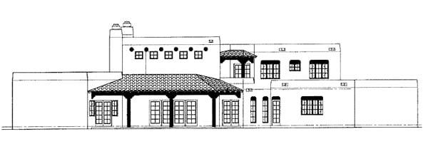 Santa Fe Southwest Rear Elevation of Plan 99273