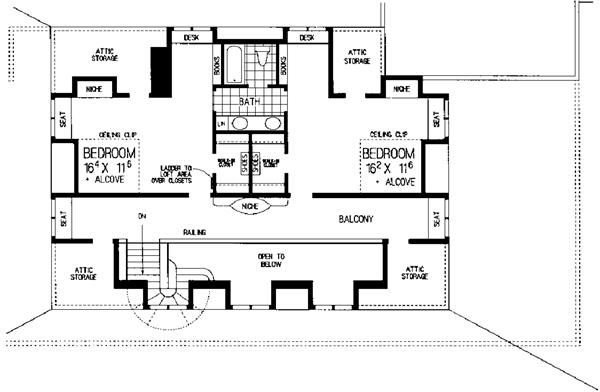 Prairie Style Southwest Level Two of Plan 99278