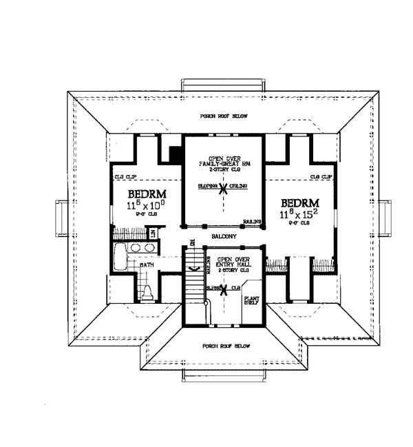 Country Farmhouse Level Two of Plan 99285