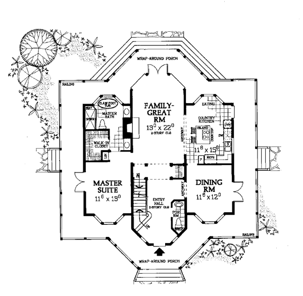 Farmhouse Victorian Level One of Plan 99286