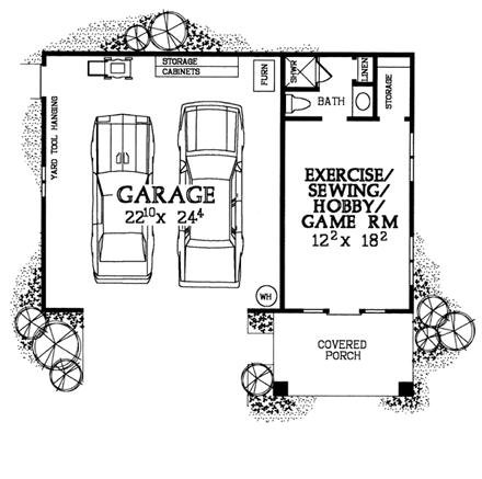 Garage Plan 99293 - 2 Car Garage First Level Plan