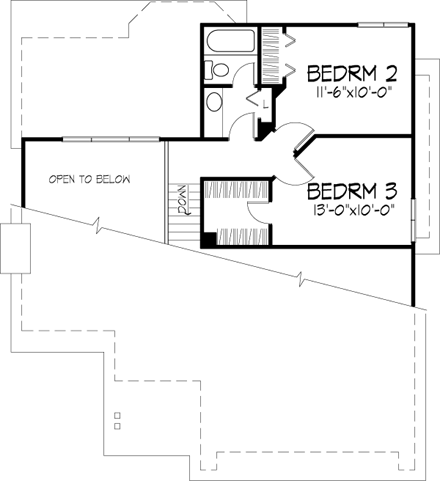 House Plan 99305 Second Level Plan