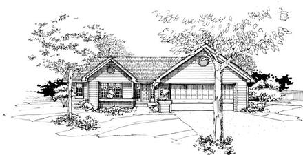 One-Story Ranch Elevation of Plan 99308
