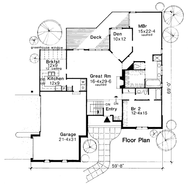 Bungalow One-Story Level One of Plan 99313
