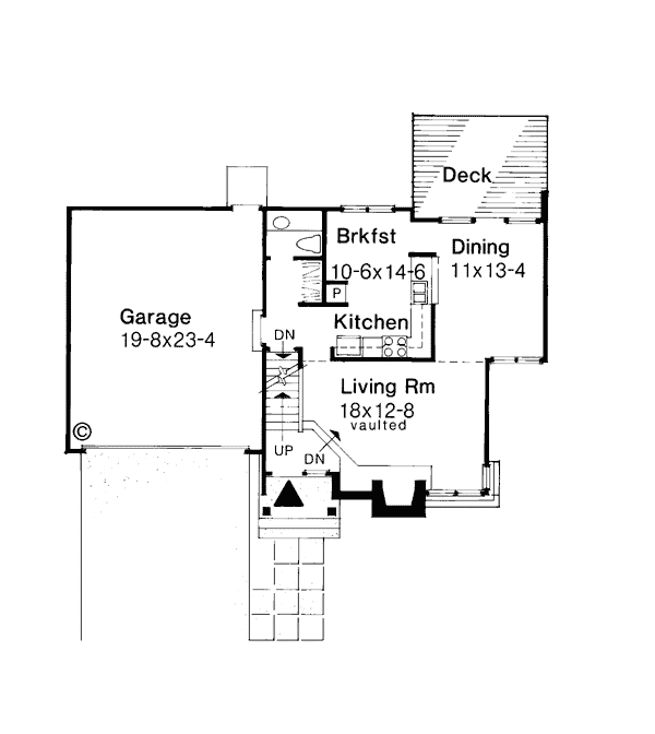 Bungalow Country Craftsman Level One of Plan 99315