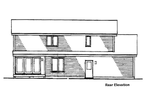 Bungalow Country Craftsman Rear Elevation of Plan 99315