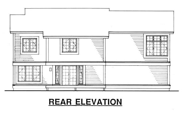 Bungalow Craftsman Rear Elevation of Plan 99317