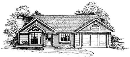 One-Story Ranch Elevation of Plan 99324