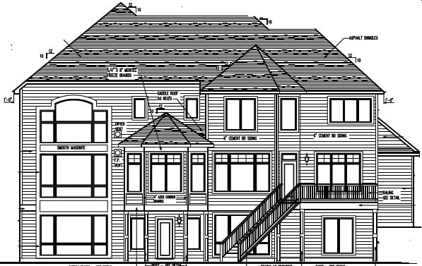 Traditional Rear Elevation of Plan 99331