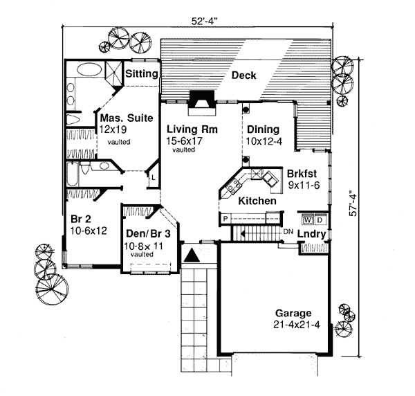 Bungalow Level One of Plan 99338