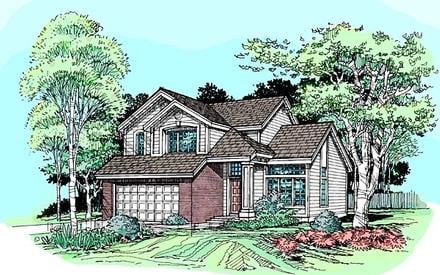 Contemporary Traditional Elevation of Plan 99359