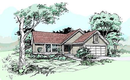 One-Story Ranch Elevation of Plan 99361